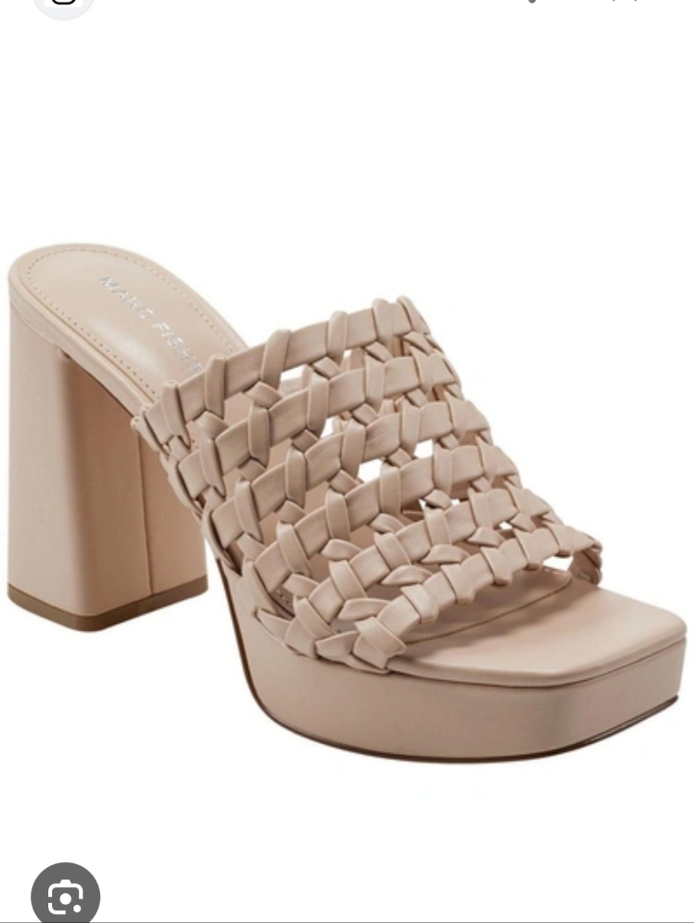 Marc Fisher Gervasi Nude Woven Platform Mule